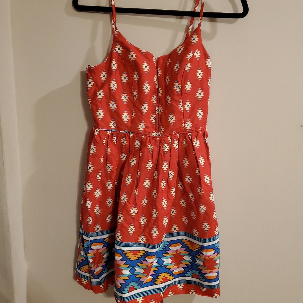 Red corset back dress